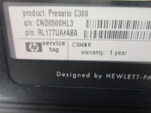 COMPAQ PRESARIO C300 WIN XP 80GB HDD 2GB RAM INTEL CELERON M 420@1.6GHZ UNTESTED - Picture 8 of 8