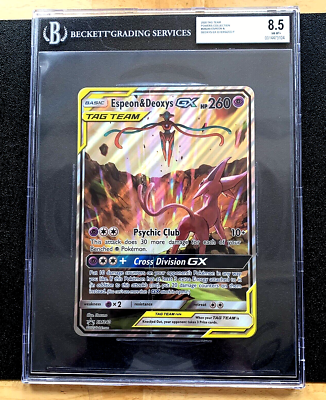 BGS 8.5 NM MT+ 2020 ESPEON AND DEOXYS GX TAG TEAM OVERSIZED P