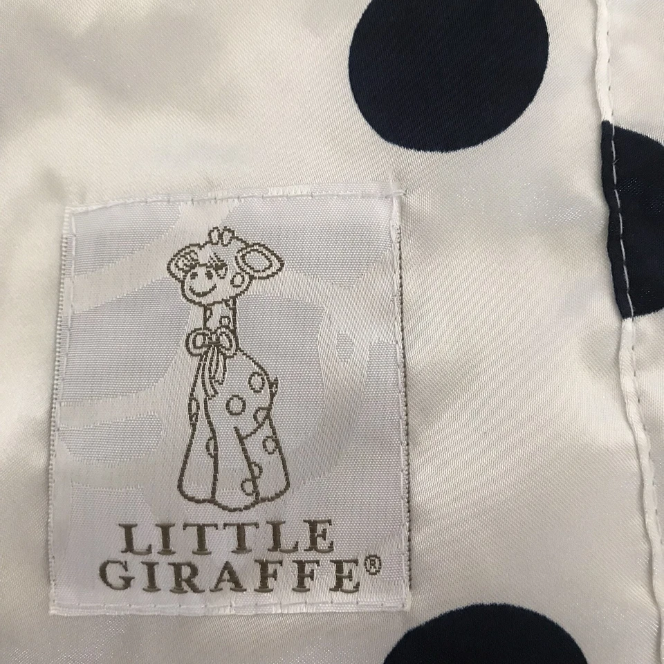 LITTLE GIRAFFE Blanco Sherpa Vellón Satinado 15” Lovey Azul Marino Lunares Seguridad Foto 2 de 4