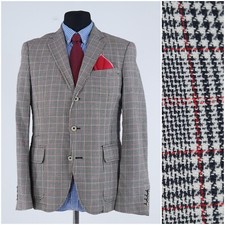 Blazer uomo mezzo foderato 40R taglia UK ZARA check multicolore lana cappotto sportivo giacca