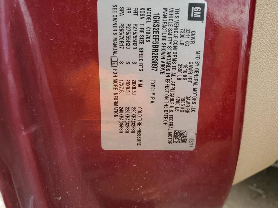 Depósito de líquido de lavadora usado se adapta a: 2011 GMC Yukon grado A Foto 2 de 4
