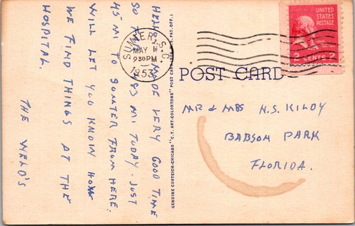 POSTAL DE LINO DE COLECCIÓN ALLENDALE SOUTH CAROLINA WEST SIDE MAIN STREET - Imagen 2 de 2