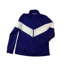 Xersion Quick Dri Activewear Full Zip Jacket Blue/White Womens Size M