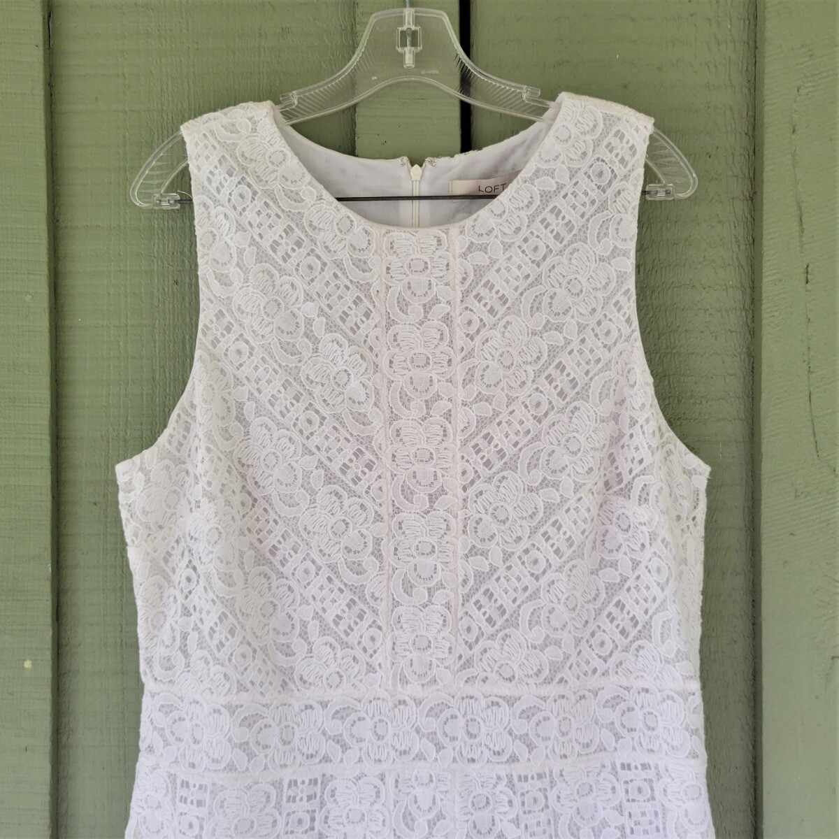 deep v neck white lace dress Embellished Lace Mermaid Midi Dress Lace Taupe / XS main image 1