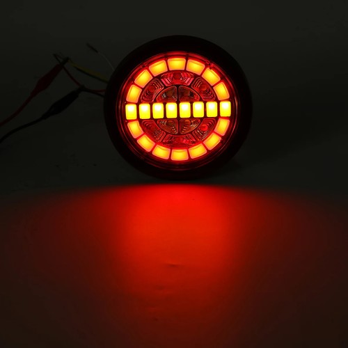 2x 4" inch 12V 24V LED Round Tail Brake Stop Turn Signal Light DRL Truck Trailer - Picture 8 of 13