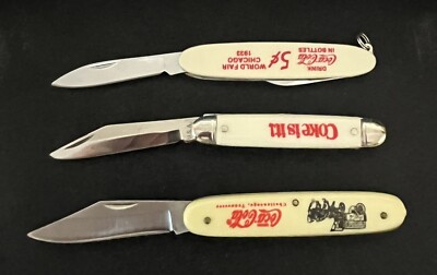 Vintage Coke Pocket Knife Lot Of 3 - Lot Of 3 Coca Cola Pocket