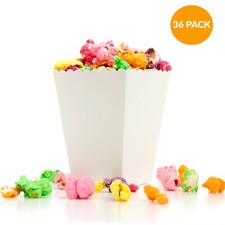 36x BULK Mini Matte White Popcorn Favour Boxes Movie Night Wedding Lolly Party