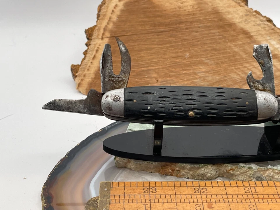 Vintage  RH PAL Cutlery Scout style Knife black bone parts or repair-3106.24 - Image 4 of 4