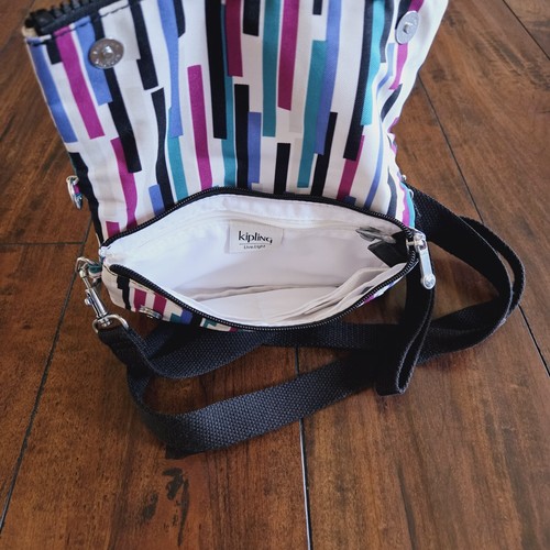 Sac bandoulière Kipling Urban rayé 3 en 1 convertible fermeture éclair magnétique - Photo 7/17