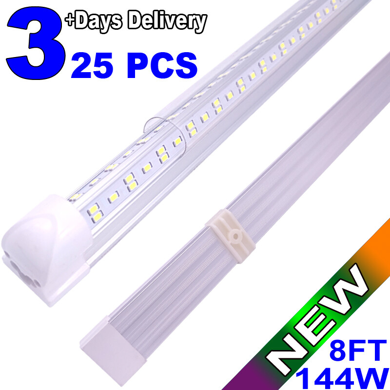 25/Pcs 8ft 144W Led Shop Lights Integrated 8 Foot Led Tube Light Garage Fixture