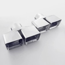 Stainless Steel Square Out Exhaust Tips 3 Inlet Staggered Angle Cut Double Wall Stainless Steel Square Out Exhaust Tips 3 Inlet Staggered Angle Cut Double Wall