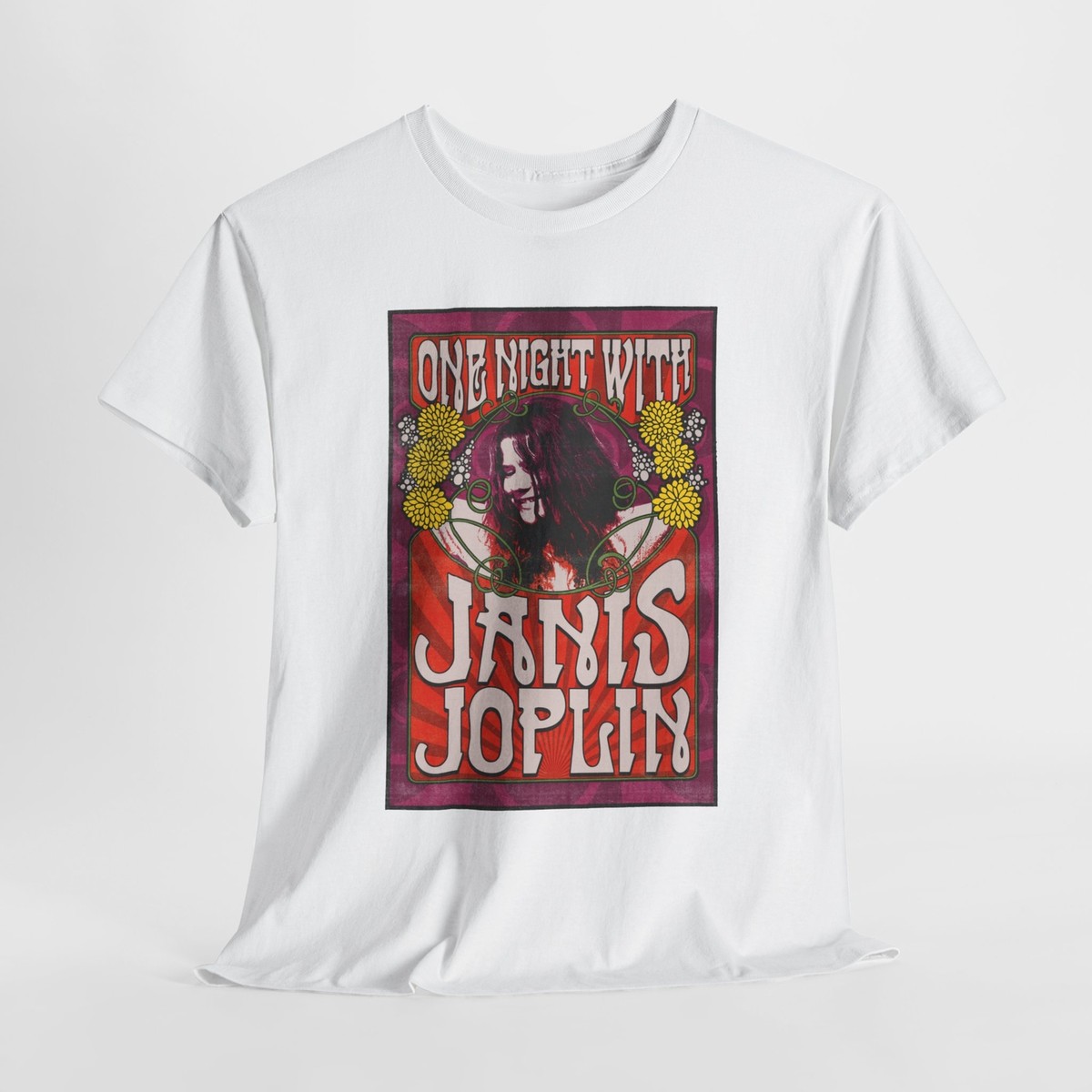 Vintage Inspired One Night with Janis Joplin Graphic Tee, Retro 