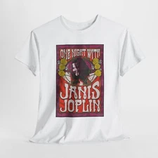 Vintage Inspired One Night with Janis Joplin Graphic Tee, Retro Rock Band Shirt,
