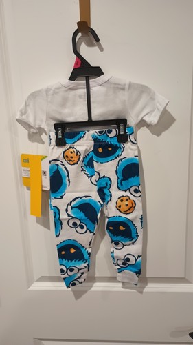 Sesame Street Cookie Monster Toddler Boy's / Uni Character Pajama Set, Size 18 M - Picture 2 of 3