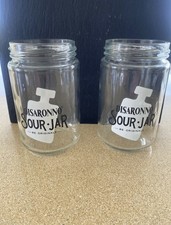 Disaronno Sour Jar Glasses Pack of 2 With Lids + Free Straws Perfect For Any Bar
