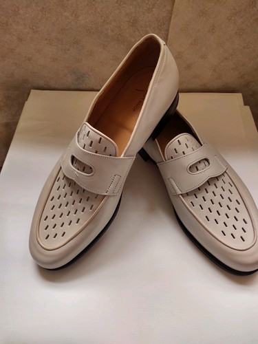 John Lobb Lopez Luxury $1980 Perforated Loafers 10.0 US/9.0 UK. White. Brand New - Picture 2 of 18