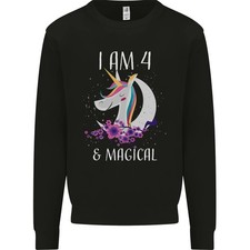Sudadera Jumper Mágica De Unicornio Para Niños De 4 Años Cumpleaños 4