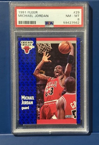 Fleer 1991-92 Michael Jordan #29 PSA 8 Chicago Bulls NBA Base Basketball Card