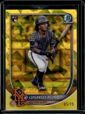 LUISANGEL ACUNA 2025 BOWMAN CHROME SAPPHIRE ROOKIES YELLOW RC /75