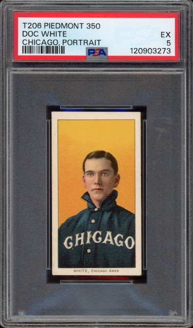 T206 Piedmont Doc White Chicago, Portrait PSA EX 5