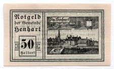1920 Austria Henhart Notgeld 50 Heller Note (3936)