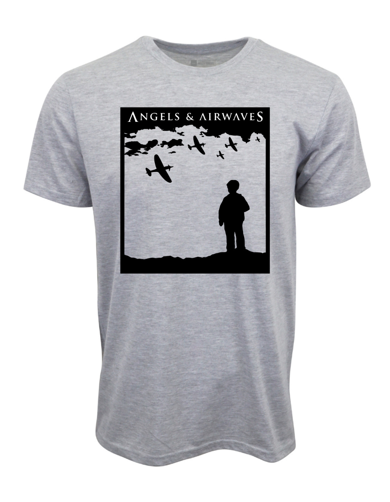 MENS ANGELS AND AIRWAVES GRAY  T SHIRT