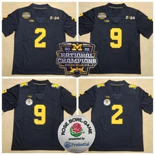 Youth/Adult Michigan Wolverines Jersey #2 Blake Corum #9 JJ McCarthy Sewn Custom