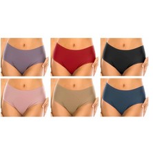 Women's Briefs Laser Cut Smooth Stretch Microfiber Solid Panties 12 Pack