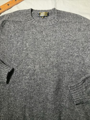 Vtg Brooks Brothers Sweater Mens 44 Large Gray Shetland Wool Scotland Crewneck - Picture 2 of 11