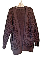 Barefoot dreams Women  s Cozy Chic Open Front Camo Cardigan Blue Size XL