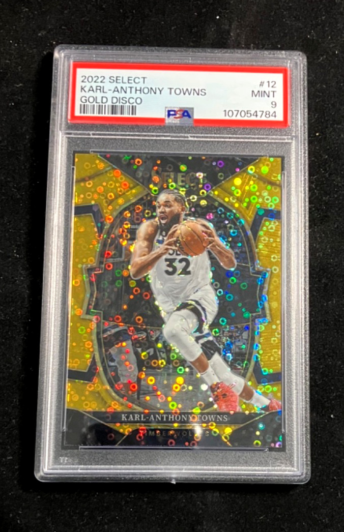 2022 Select Karl-Anthony Towns Gold Disco 7/10 PSA Mint 9, none higher view 1