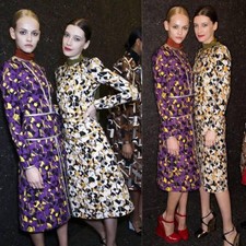 USED VERY GOOD CONDITION PRADA DRESS IN SILK BLEND AND CALFSKIN LEATHER GOOD