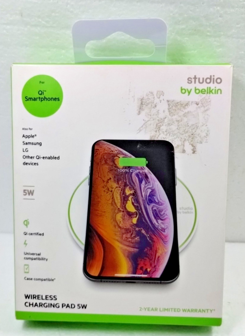 Belkin Studio 5W Universal Wireless Charging Pad Qi-Smartphones Apple Samsung LG