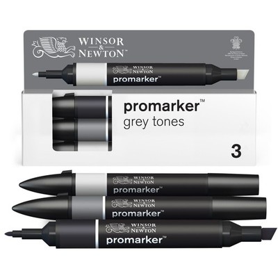 ProMarker Grautöne 3er Set Dual-Tip Layoutmarker Winsor & Newton