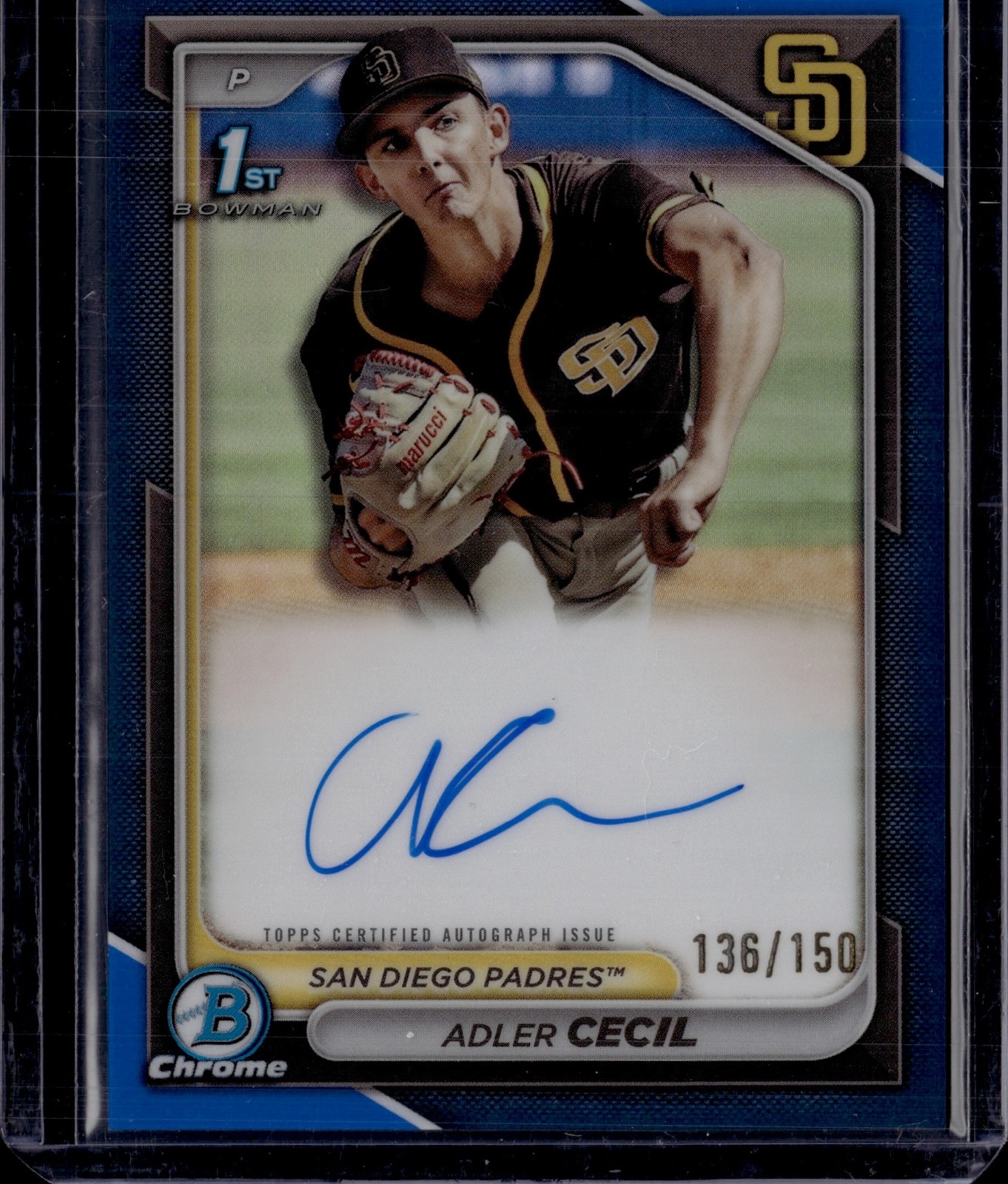 2024 Bowman Chrome Adler Cecil 1st Bowman True Blue Auto 136/150
