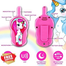 Kids Walkie Talkies 2 Pack Unicorn Blue Pink Camping Toy