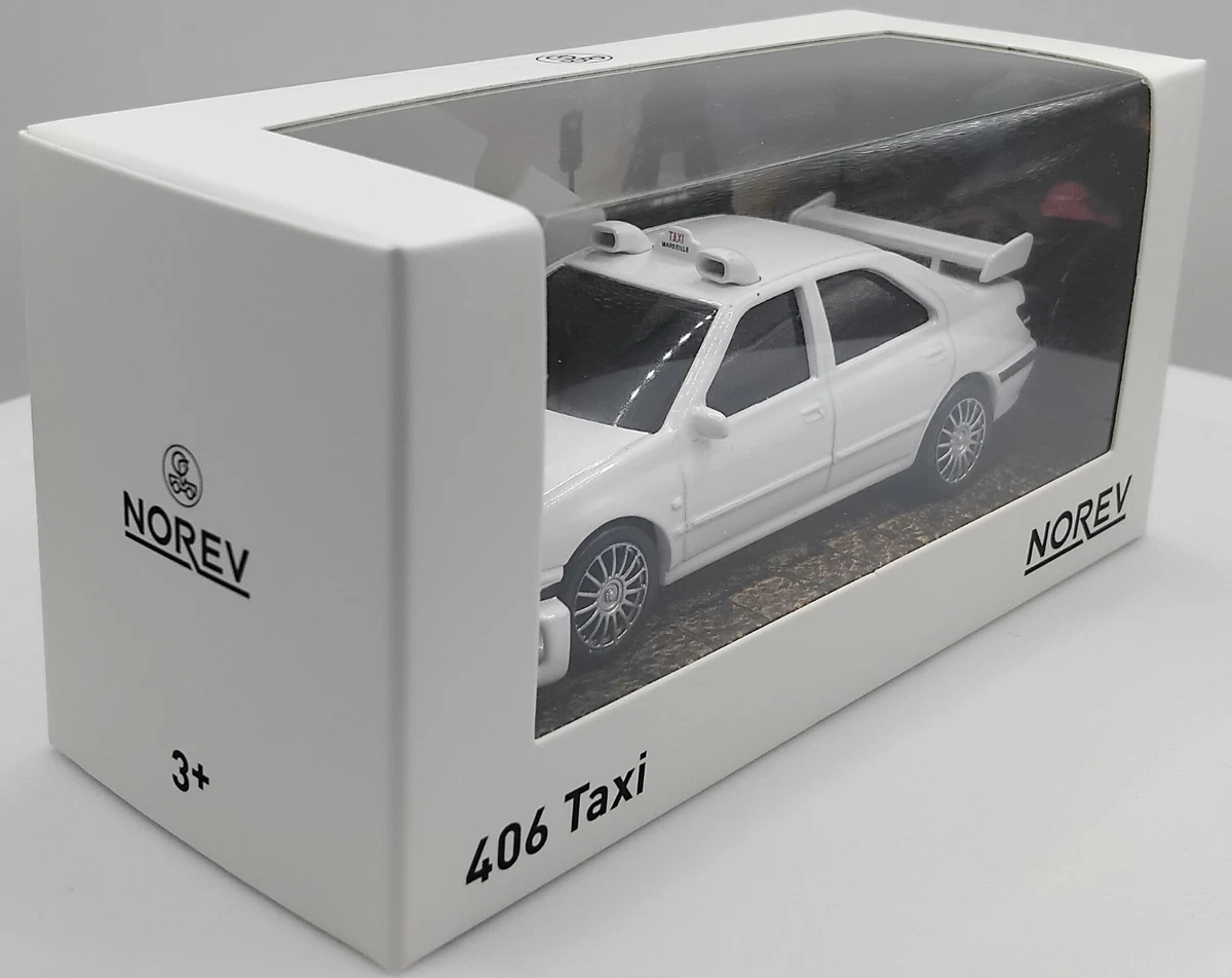 [NEW] Norev Peugeot 406 1999 White Car Film Taxi 2 Movie Scale 1:43