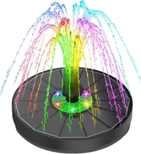 Solar Fountain with LED Lights Green Flower, 3.5W Glass Solar Bird Bath Fountain