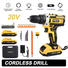 Cordless Brushless Impact Driver Electric Drill Combo Kit with Battery & Charger