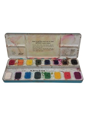 Vintage Artista Water Colors #016 Half Pans Non Toxic Binney Smith USA RARE