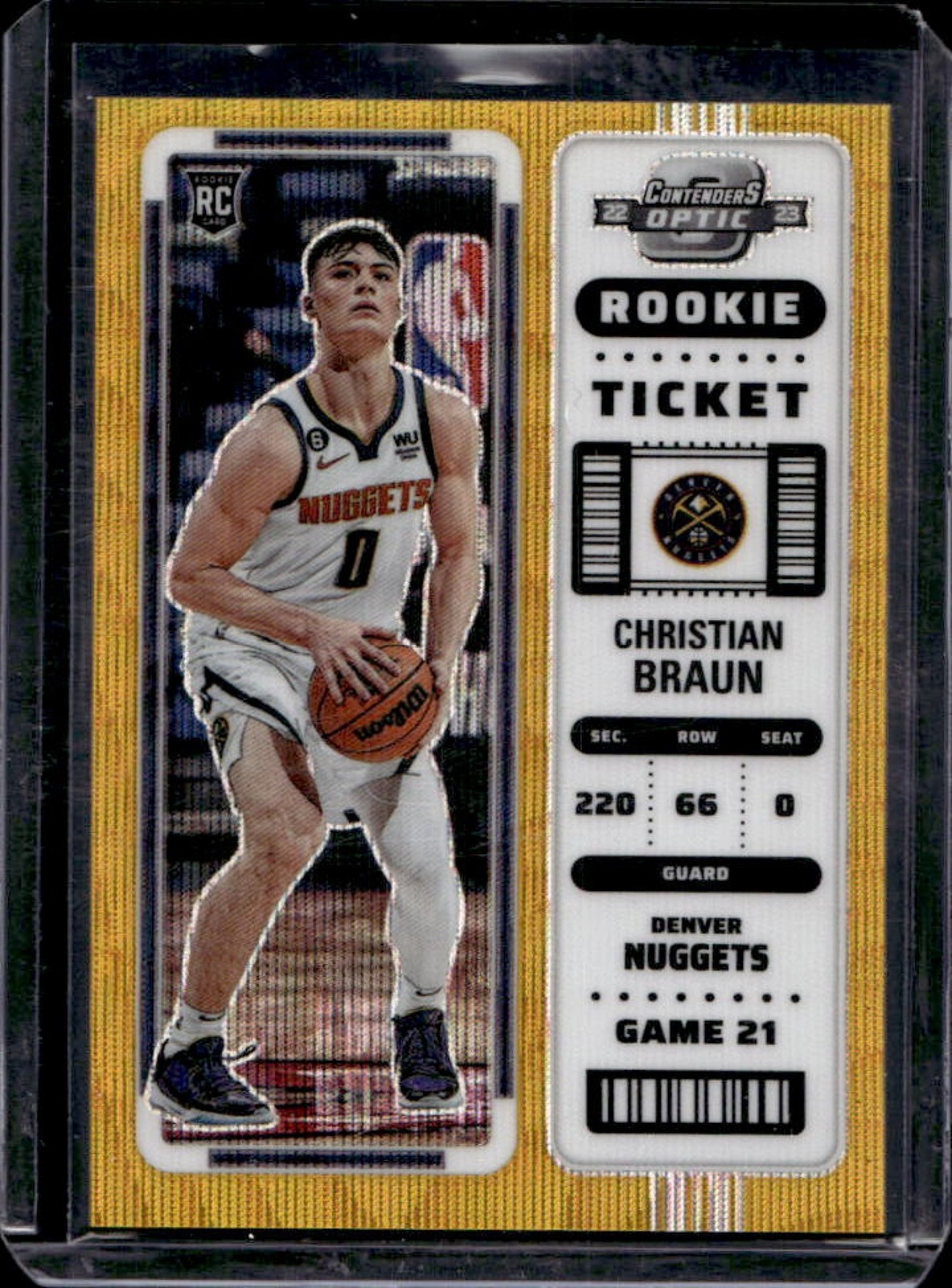 2022-23 Contenders Optic Christian Braun Rookie Ticket RC Asia Gold Wave #9/10