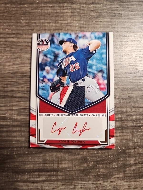 2025 Panini Stars & Stripes Cooper Consiglio PRIME MATERIAL AUTO 07/25 