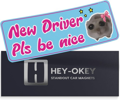 #ad New Driver Magnet for Car Funny Cute Please Be Patient Reflective Magnetic Bum $19.99