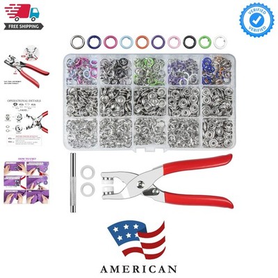 Craftsmanship DIY 200 Sets Metal Snaps Buttons with Fastener Pliers Press Too...