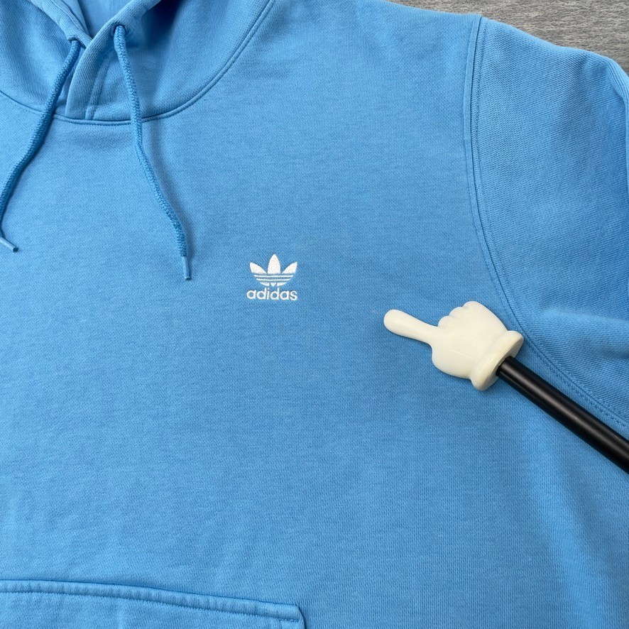 Adidas Sweatshirt Hoodie Men XL Blue Trefoil Pullover Y2K Rare Baggy Logo image 10