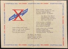 RSI INNO A SAN MARCO Xa FLOTTIGLIA MAS CARTONCINO PER L’ONORE REPUBBLICA SOCIALE