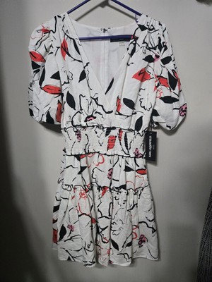 KARL LAGERFELD PARISFloral Linen Blend Mini Dress