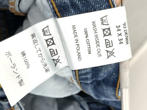 Polar Skate Co '93 Denim Baggy Jeans Men's 34x34 Blue Denim Skater Distressed - Picture 10 of 11