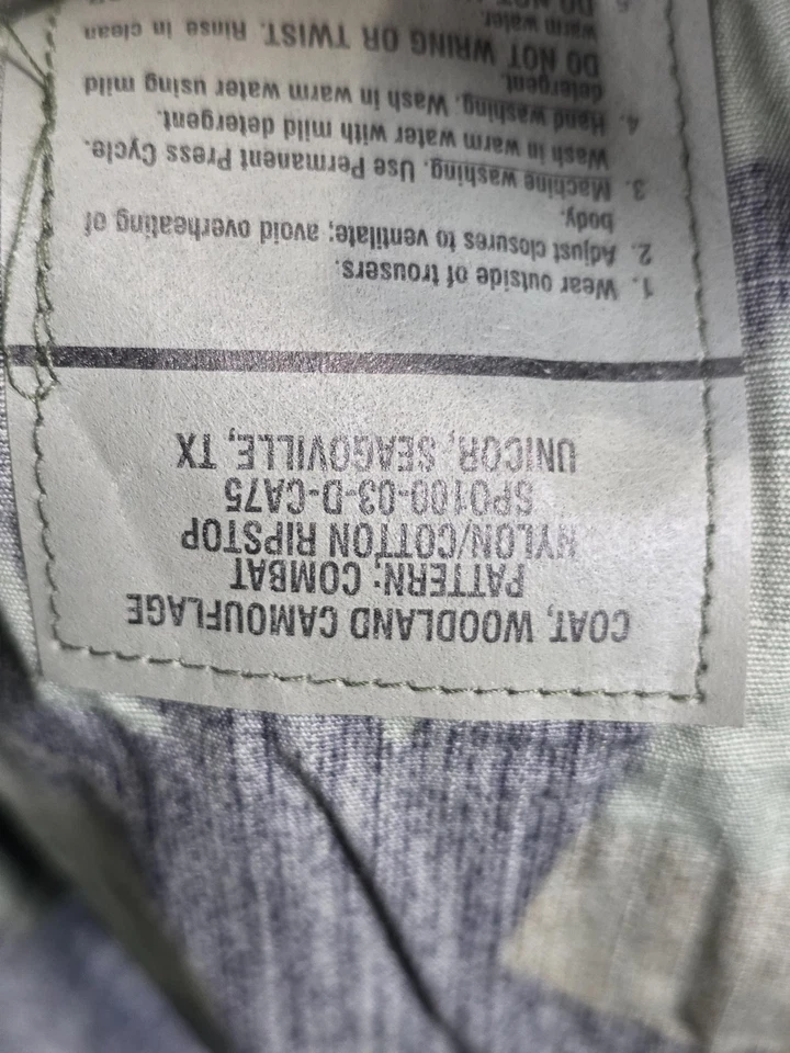 VINTAGE USGI BDU Jacket Mens Large Long Woodland Camo Ripstop Military Field 00s - Image 3 of 4