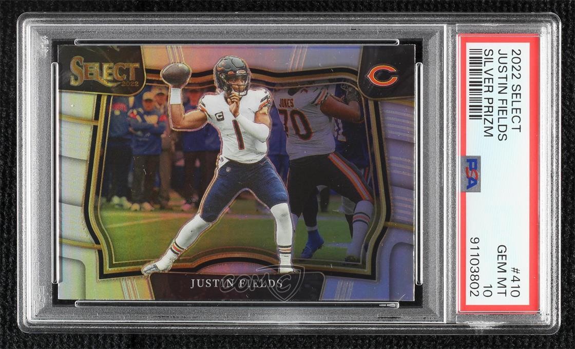 2022 Panini Select Field Level Silver Prizm Justin Fields PSA 10 GEM MT 00em